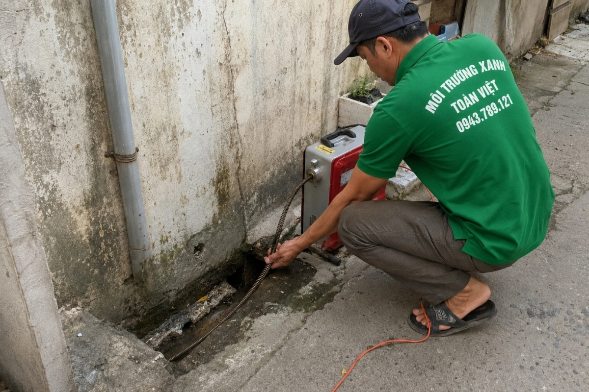 Xử lý rãnh thoát nước quanh nhà