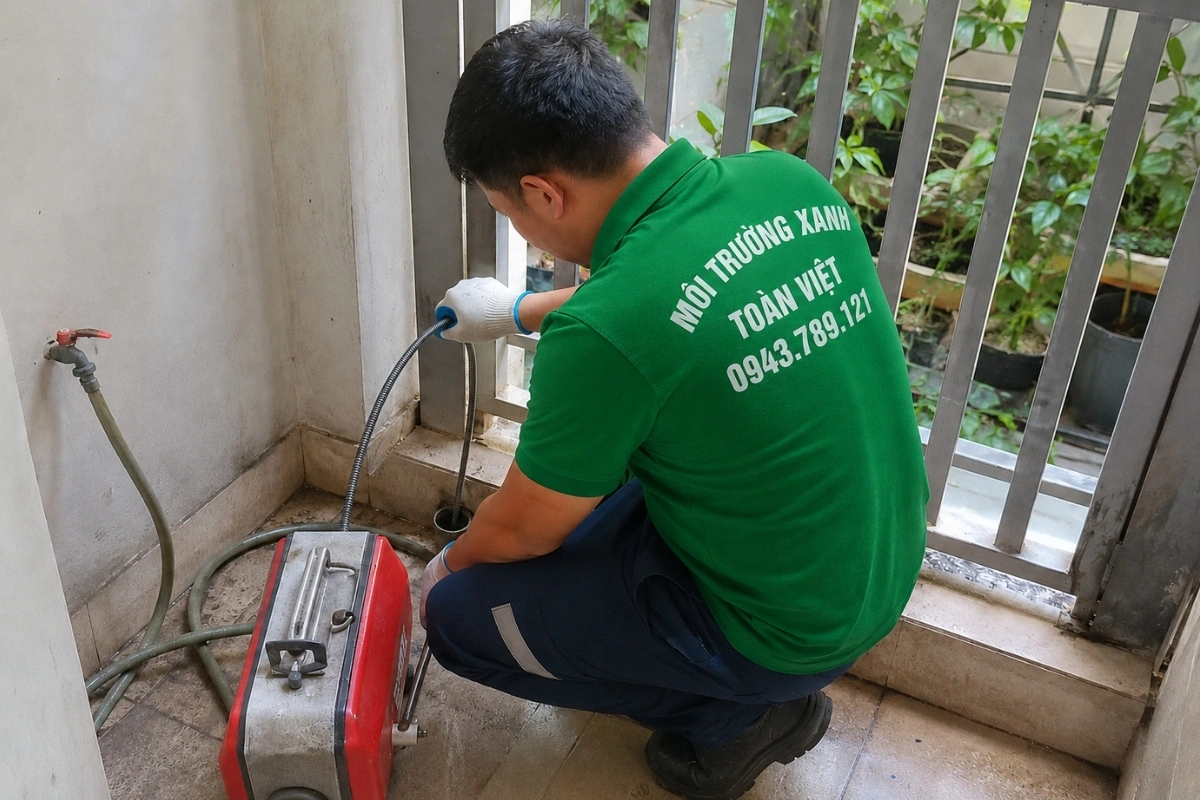 Xả nước kiểm tra sau khi thi công