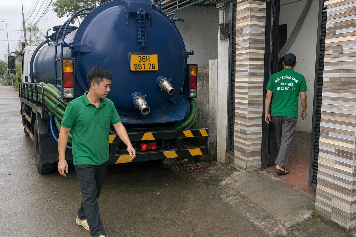 Hút Bể Phốt Tại Vĩnh Lộc 24/7, Xe Nhỏ Vào Ngõ Cổ Được 13 Xe hút bể phốt vào tận đường nhỏ khu dân cư tại Thanh Hóa