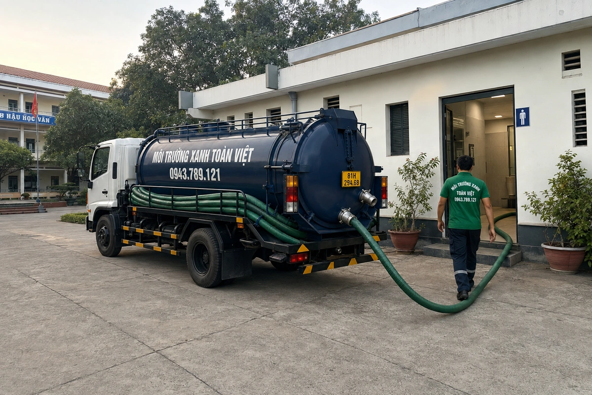 Hút hầm cầu Pleiku 24/7, đo theo m³ và theo khối rõ 7 Xe hút hầm cầu Môi Trường Xanh Toàn Việt tại Gia Lai
