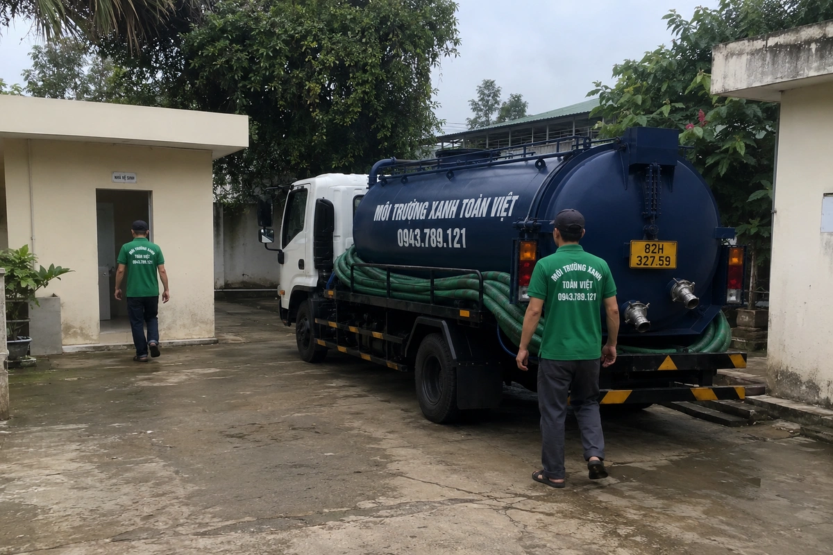 Hút Hầm Cầu Đắk Tô Kon Tum 24/7, Báo Giá Theo Khối Và Khối 8 Xe hút hầm cầu Môi Trường Xanh Toàn Việt tại Kon Tum