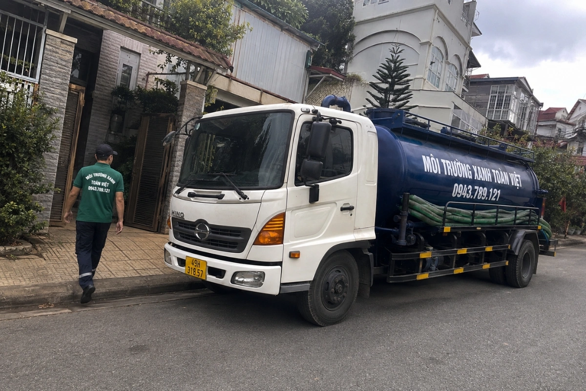 Hút Hầm Cầu Đà Lạt: Khảo Sát Đường Dốc, Hẻm Nhỏ 12 Xe hút hầm cầu Môi Trường Xanh Toàn Việt tại Lâm Đồng