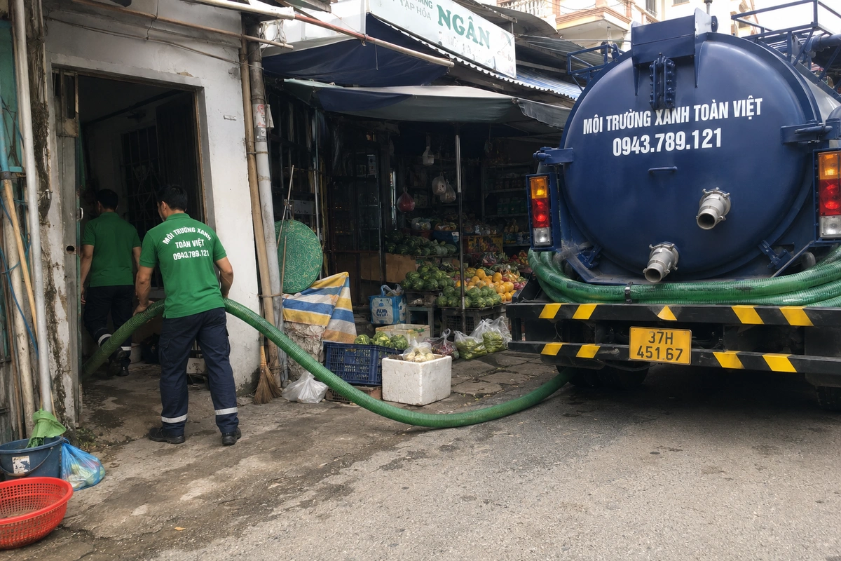 Hút Hầm Cầu TP Vinh 24/7, Tính m³ Minh Bạch | Gọi Ngay 10 Xe hút hầm cầu Môi Trường Xanh Toàn Việt tại Nghệ An