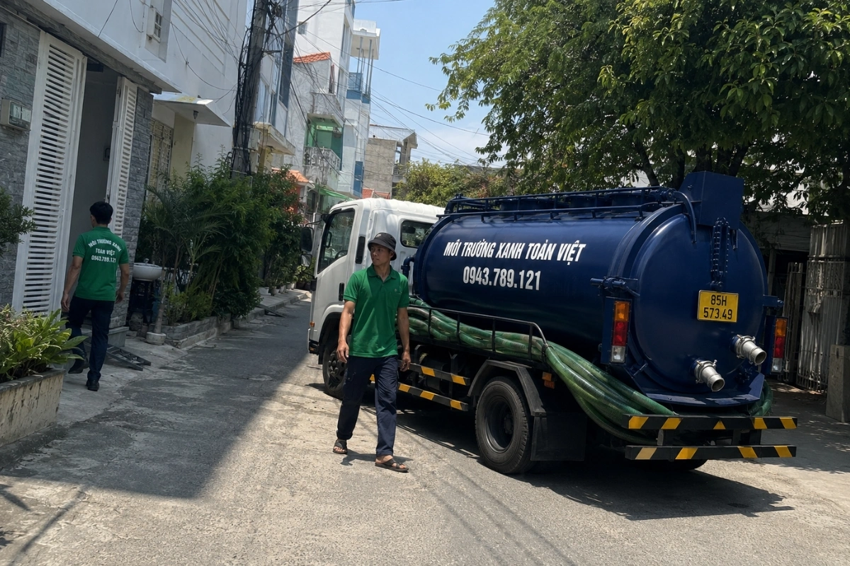 Hút Hầm Cầu Phan Rang: Xe To Vào Hẻm Nhỏ Xử Lý Sao? 4 Cách 8 Xe hút hầm cầu vào tận đường nhỏ khu dân cư tại Ninh Thuận