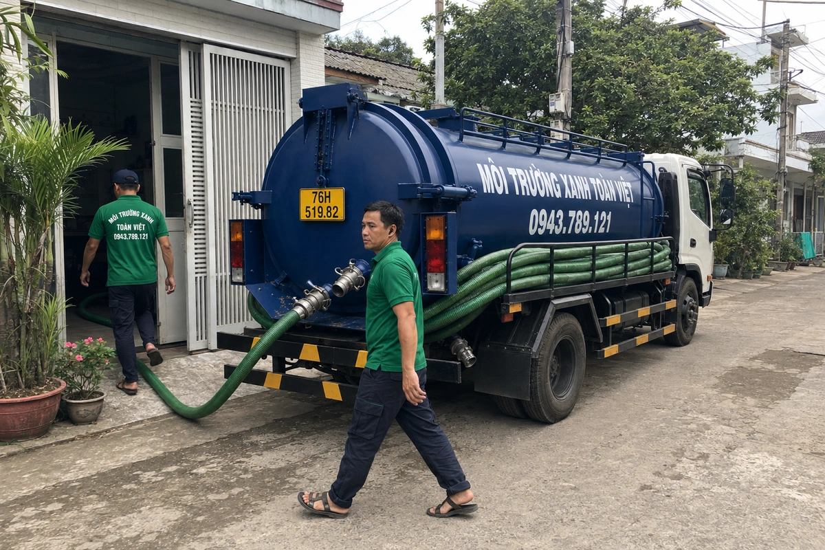 Xe hút hầm cầu Môi Trường Xanh Toàn Việt tại Quảng Ngãi