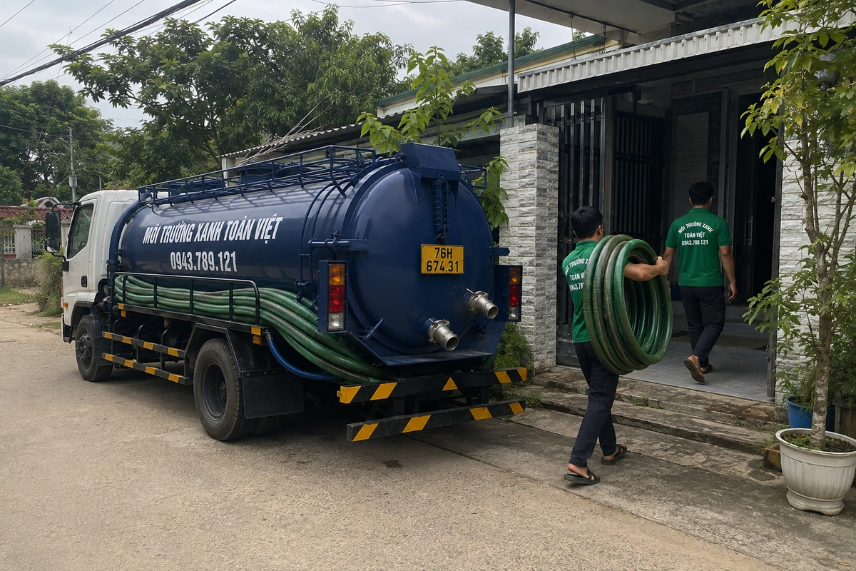 Xe hút hầm cầu Môi Trường Xanh Toàn Việt tại Quảng Ngãi