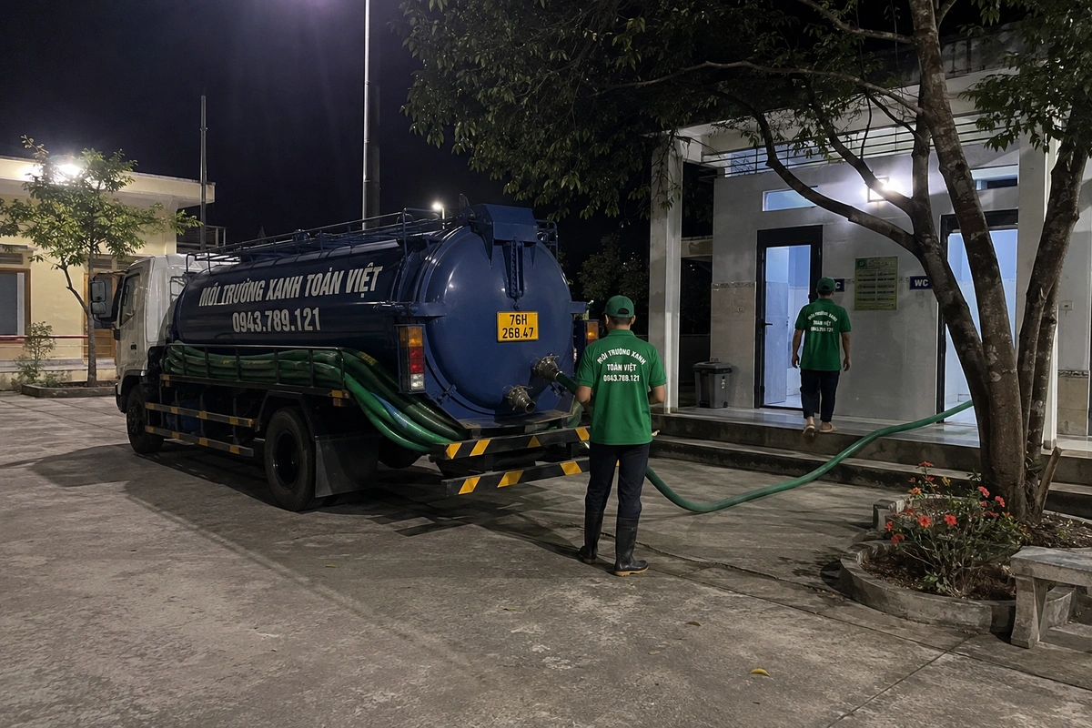 Hút Hầm Cầu Quảng Ngãi: Xem Đường Vào Rồi Mới Điều Xe 13 Xe hút hầm cầu Môi Trường Xanh Toàn Việt tại Quảng Ngãi