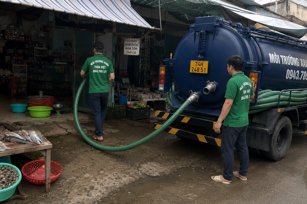 Hút Hầm Cầu Vĩnh Linh, Tính theo m³ | Gọi 24/7 10 Xe hút hầm cầu Môi Trường Xanh Toàn Việt tại Quảng Trị