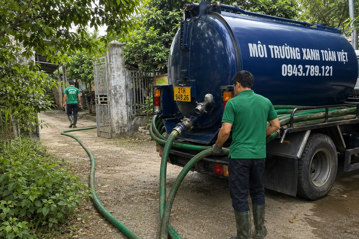 Hút Bể Phốt Tại Lục Yên 24/7, Báo Giá Theo Khối Và Khối 9 Đội kỹ thuật triển khai đường ống hút bể phốt