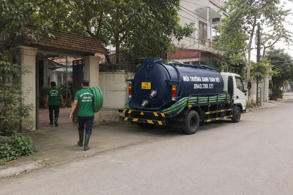 Hút Bể Phốt Tại Hữu Lũng 24/7, Báo Giá 3 Gói Rõ Ràng 6 Hình ảnh phục vụ công việc hút bể phốt tại công trình