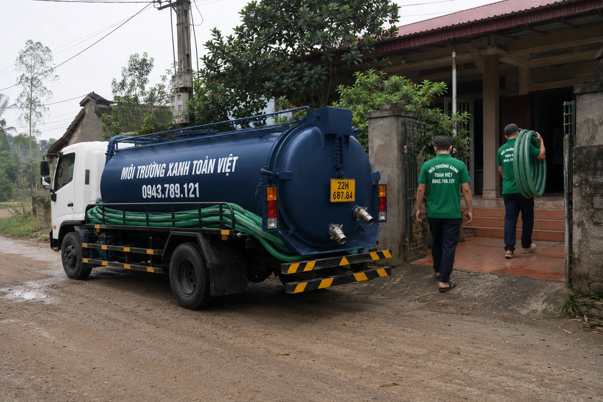 Hút Bể Phốt Tại Na Hang, Thợ Đến Nhanh 24/7 Tuyên Quang 6 Xe hút bể phốt chuyên dụng chuẩn bị phục vụ công trình