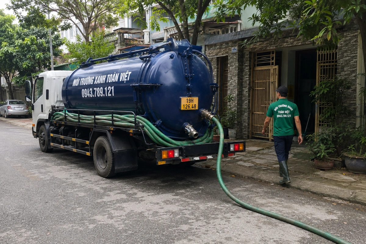 Hút Bể Phốt Tại Phú Thọ 24/7 | Báo Giá Theo m³ 6 Xe hút bể phốt chuyên dụng chuẩn bị phục vụ công trình