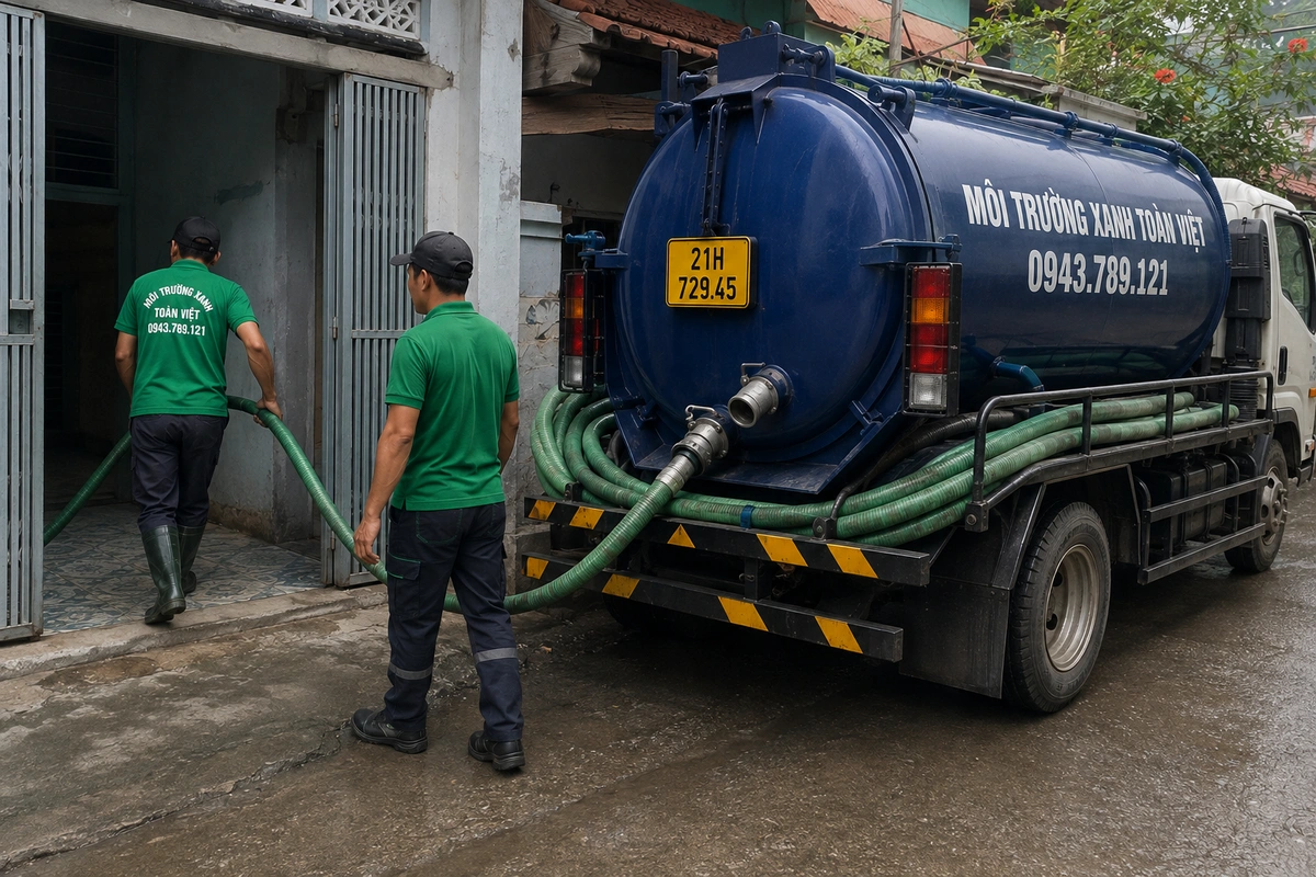 Hút Bể Phốt Tại Trạm Tấu 24/7, Báo Giá Theo Khối Và Khối 6 Xe hút bể phốt chuyên dụng chuẩn bị phục vụ công trình