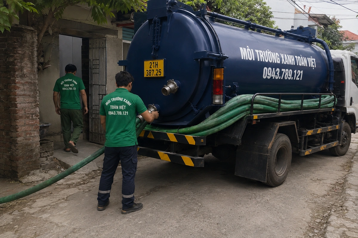 Hút Bể Phốt Tại Văn Yên 24/7, Báo Giá Theo Khối Và Khối 6 Xe hút bể phốt chuyên dụng chuẩn bị phục vụ công trình