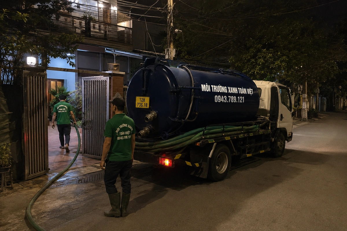 Thiết bị chuyên dụng phục vụ công việc hút bể phốt
