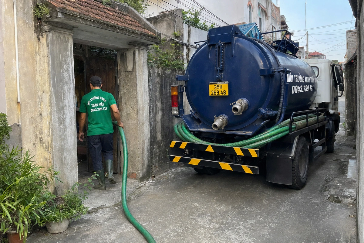 Hút Bể Phốt Tại Yên Khánh 24/7, Báo Giá Theo m³ 7 Xe hút bể phốt chuyên dụng chuẩn bị phục vụ công trình