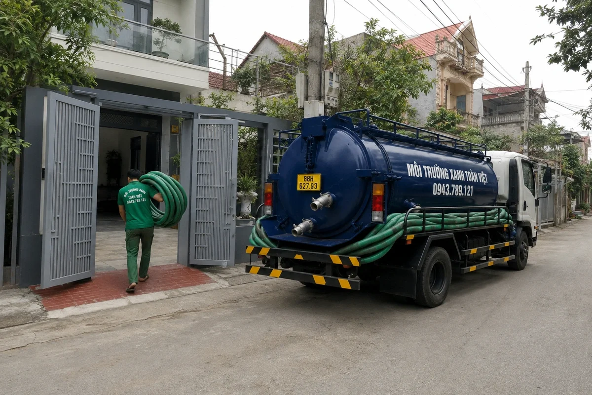 Hút bể phốt tại Yên Lạc giá rẻ uy tín | Toàn Việt 7 Xe hút bể phốt chuyên dụng chuẩn bị phục vụ công trình