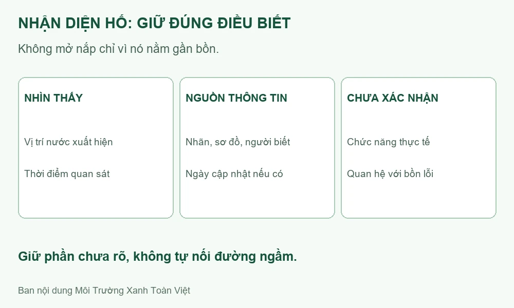 Sơ đồ phân biệt điều nhìn thấy, nguồn thông tin và chức năng hố chưa xác nhận.