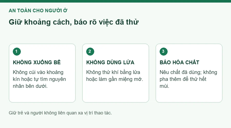 Sơ đồ những việc cần tránh quanh khu mở bể.