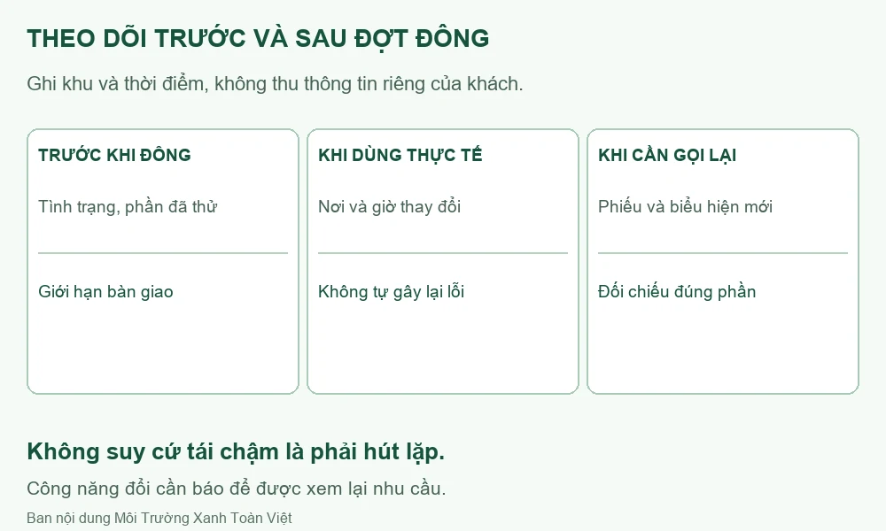 Sơ đồ hồ sơ trước và sau đợt sử dụng đông để hỏi đúng phần.