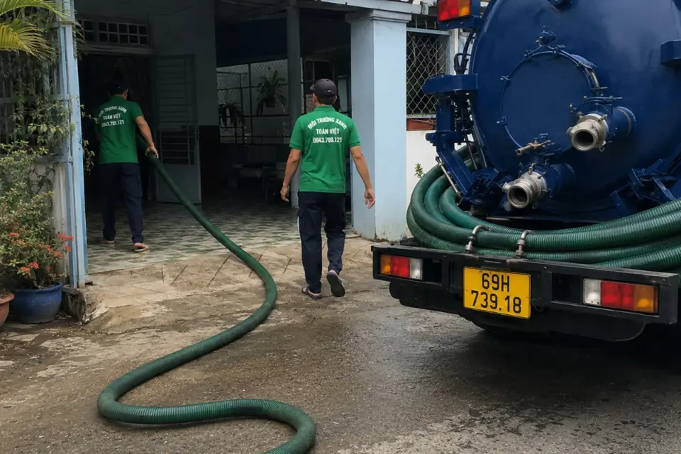 Đường ống từ xe đến khu vực thao tác