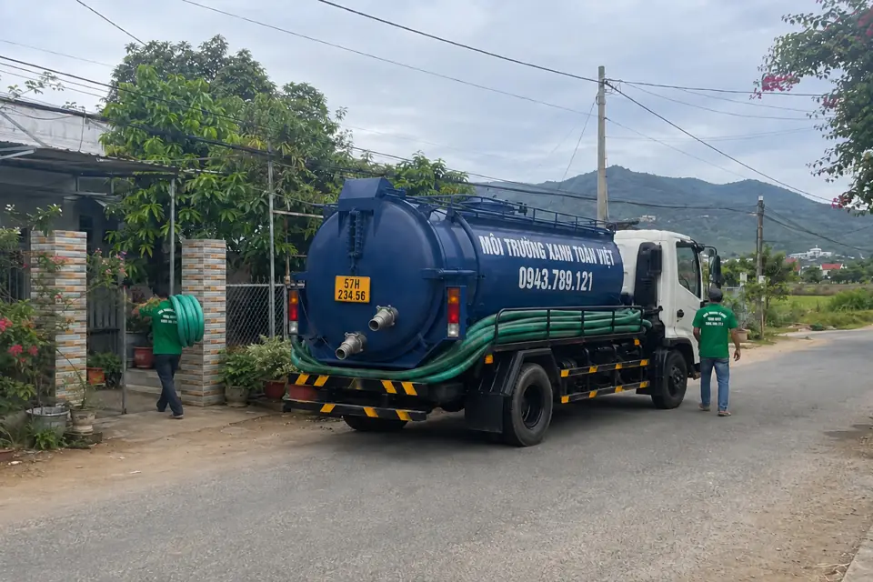 Điểm dừng xe và tuyến ống ngoài cổng nhà