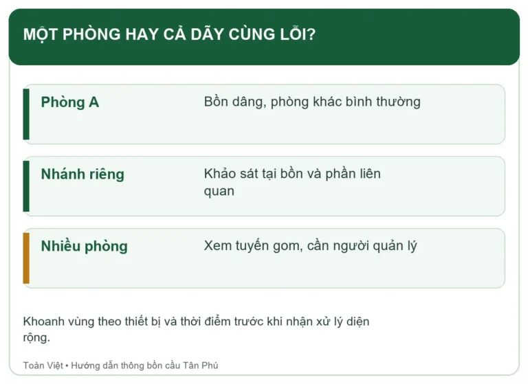 Sơ đồ khoanh v&ugrave;ng một bồn v&agrave; tuyến gom của d&atilde;y trọ