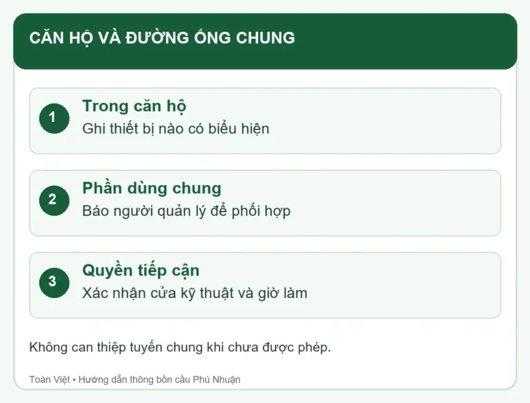 Sơ đồ phối hợp căn hộ với người quản l&yacute; đường ống chung