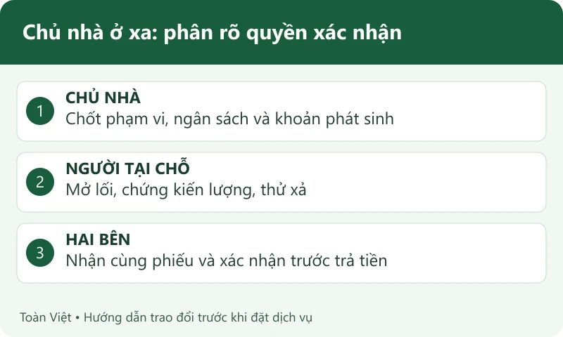 Sơ đồ ph&acirc;n quyền chủ nh&agrave;, người chứng kiến v&agrave; người nhận phiếu