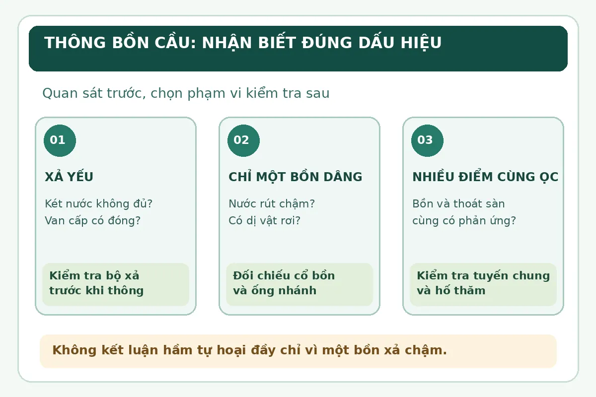 Thông bồn cầu Thanh Khê giá rẻ uy tín | Toàn Việt 13 Sơ đồ ba tình huống nhận diện trước khi thông bồn cầu